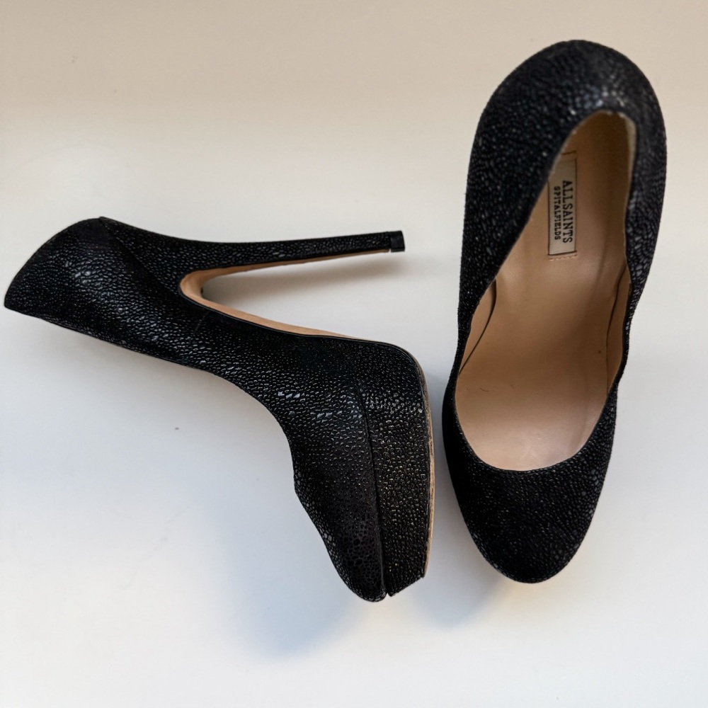 MOVING SALE AllSaints Pebbled Leather Platform Heels